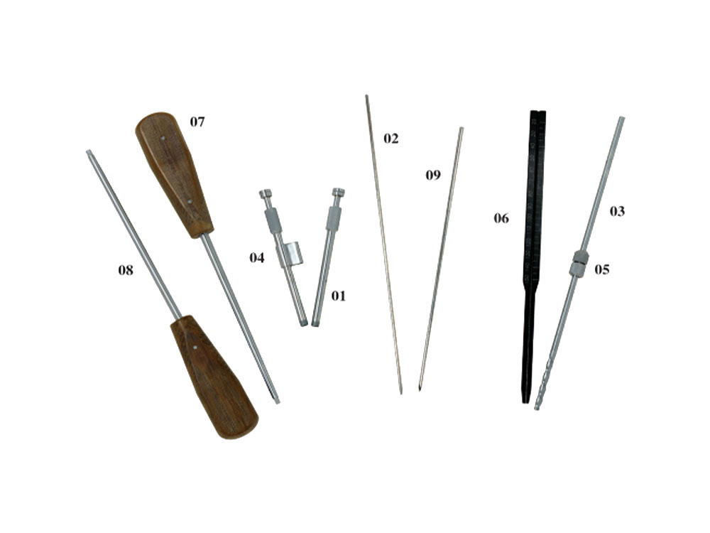 Juego de instrumentos para placas de bloqueo dinámico de cadera